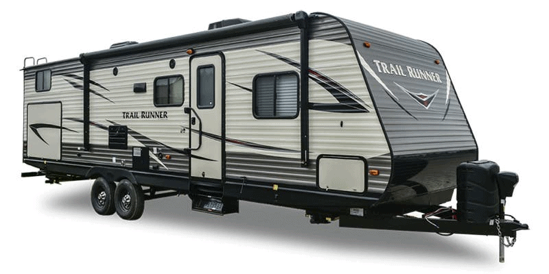 2019 Heartland Trail Runner 28TH Toy Hauler | Sleeps 6, living quarters in the front, 10' garage in the rear, GVWR 9800lbs, 1275 tongue weight. Must have approved 3/4 ton truck. $500 security deposit required. 